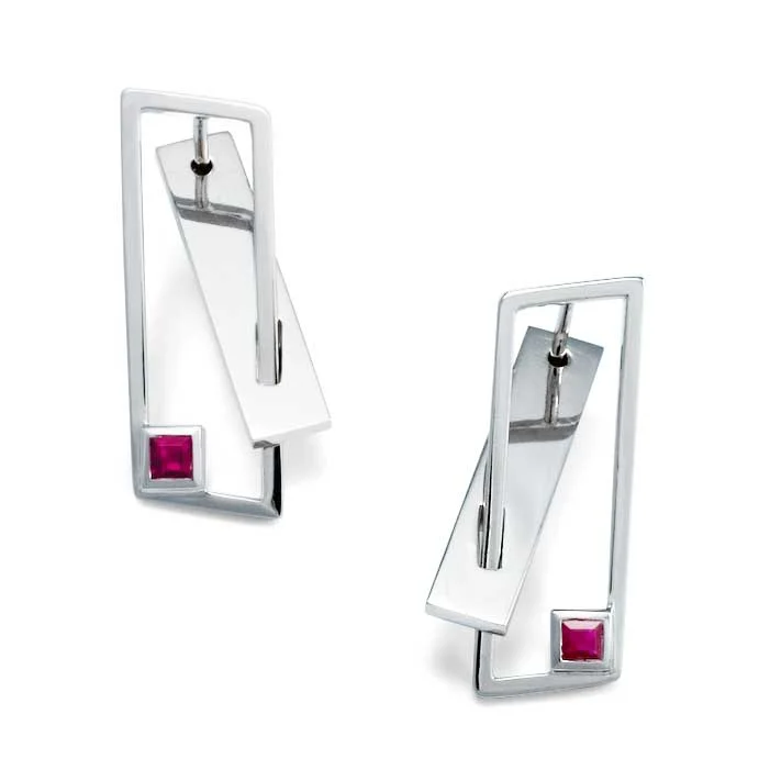 Boucles d'oreilles "Cible" rubis