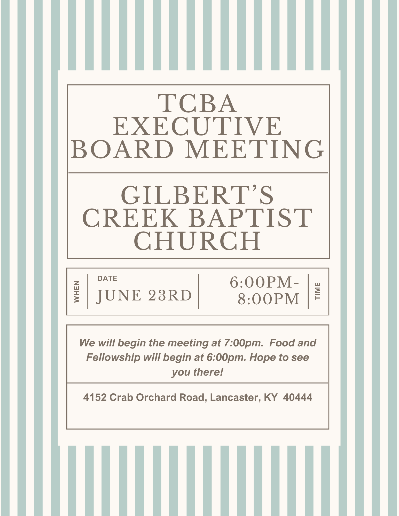 TCBA Executive Board Meeting