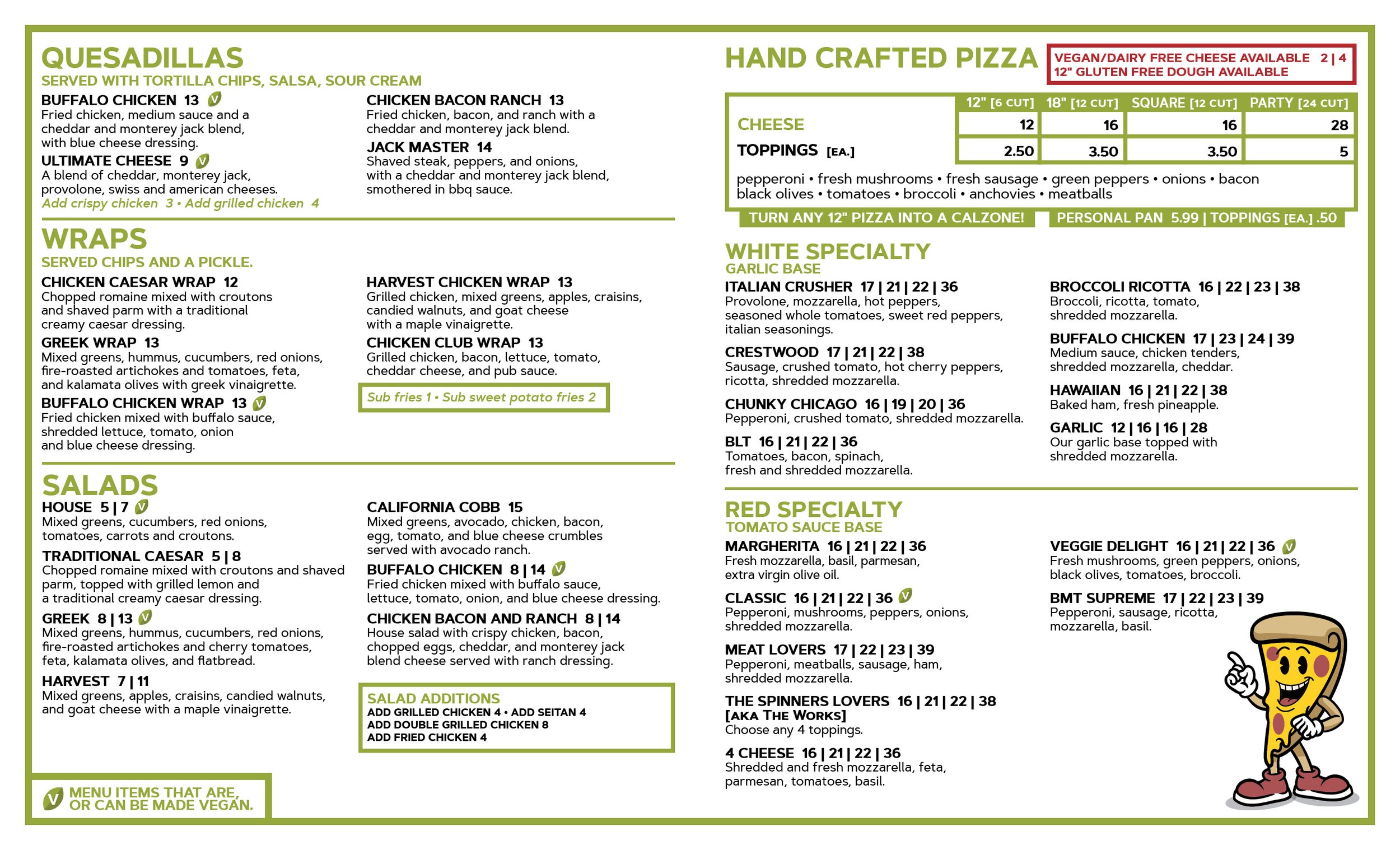 Take Out Menu — Spinners