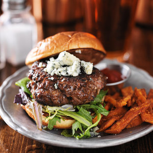 Blue Cheese Burger Made with Nurture Ranch Ground Chuck