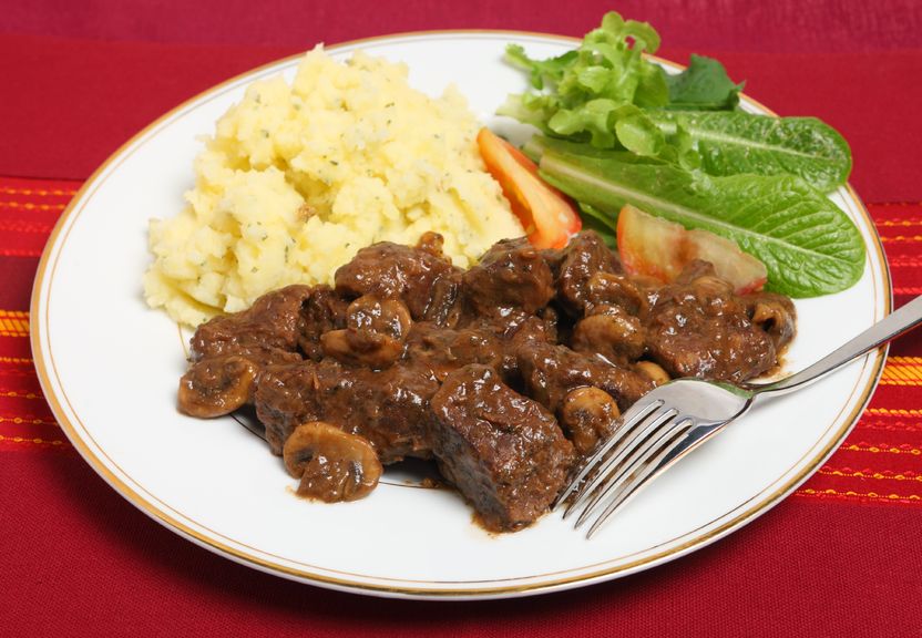 Nurture French Bourguinon made with Nurture Ranch Grass Fed Beef Tenderloin Filet.