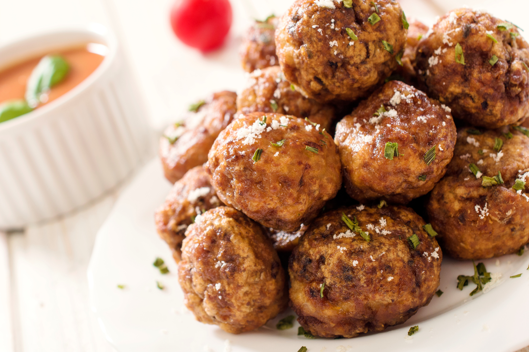 Nurture Cajun Swedish Meatballs made with Nurture Ranch Grass Fed Ground Chuck Beef.