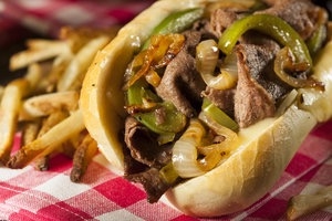 Italian Beef Sandwich made with Nurture Ranch Grass Fed Beef.