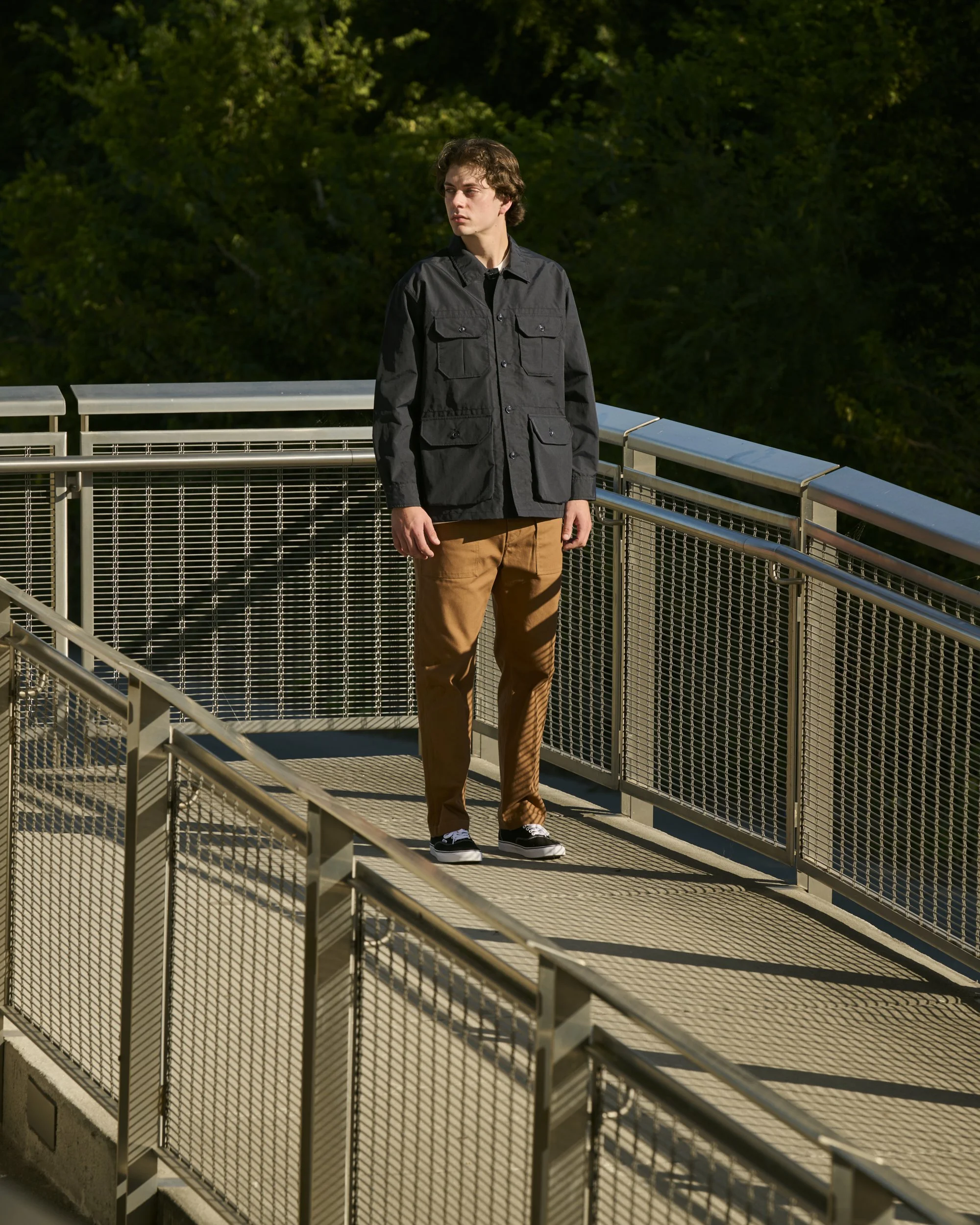 Suffolk Shirt Jacket in Navy Poplin — East • West