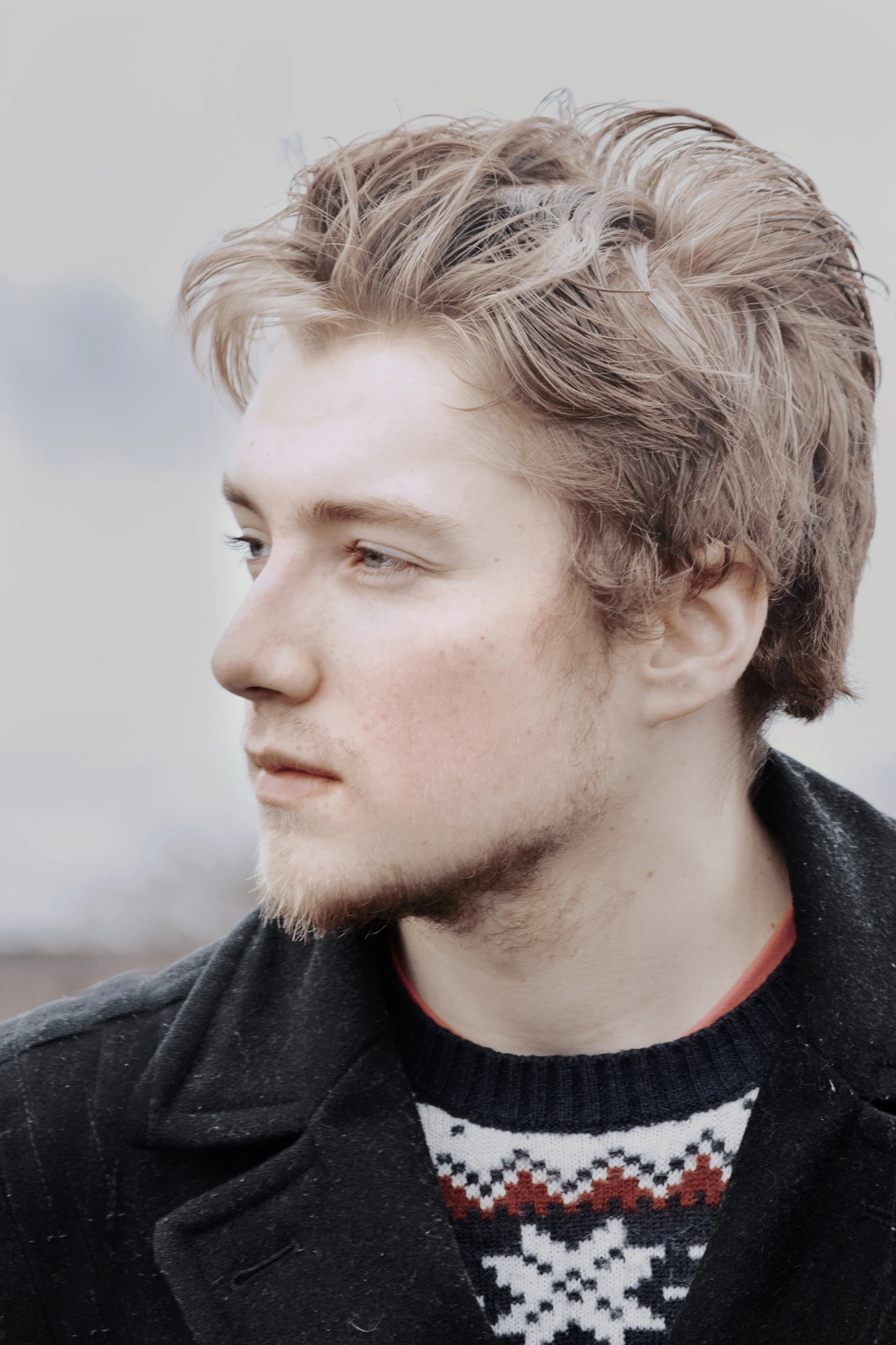 Actor and Musician Stanley Payne poses for a close up along New York City's Highline Park. This photo is part of a series of pictures featured in Stanley Payne's new EP "The Adalena Sessions"