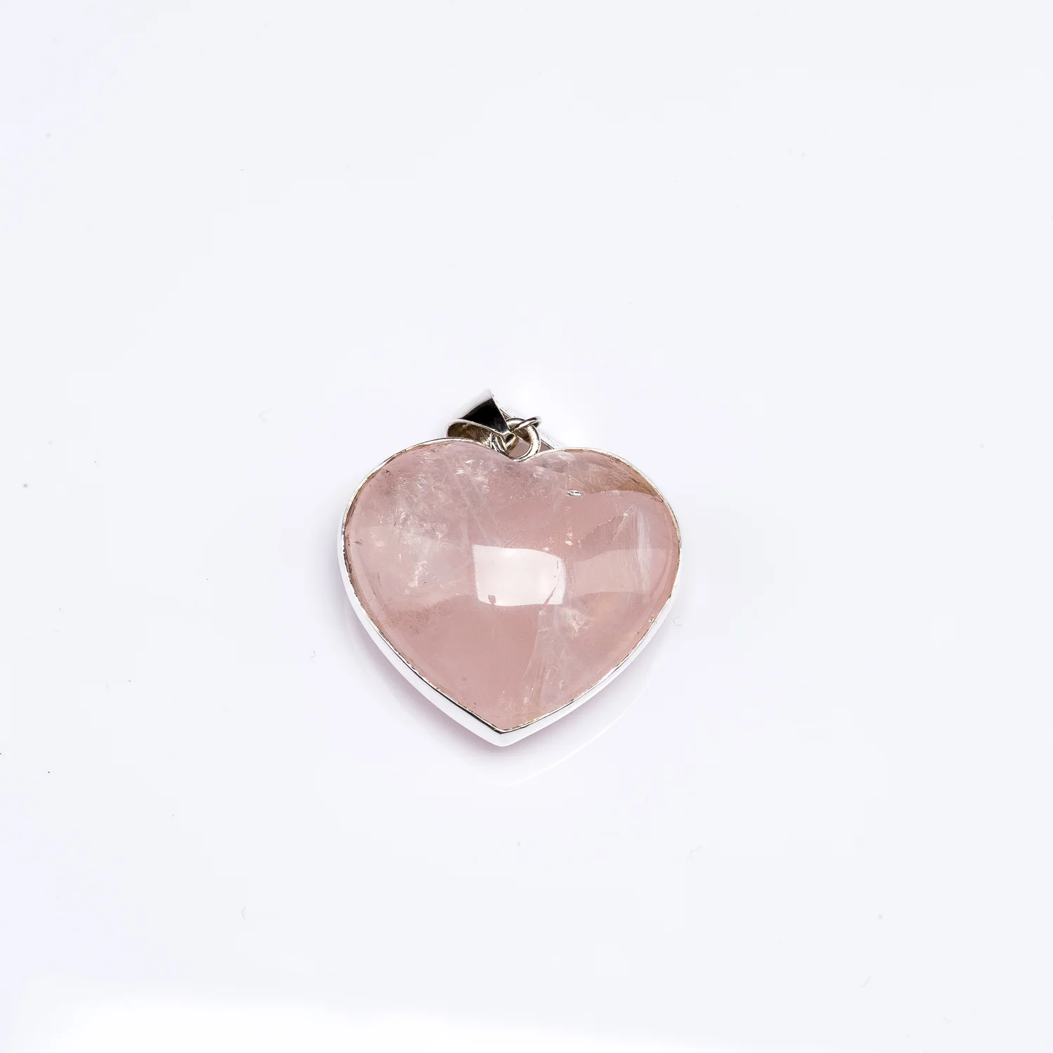 XL Rose Quartz Heart Pendant