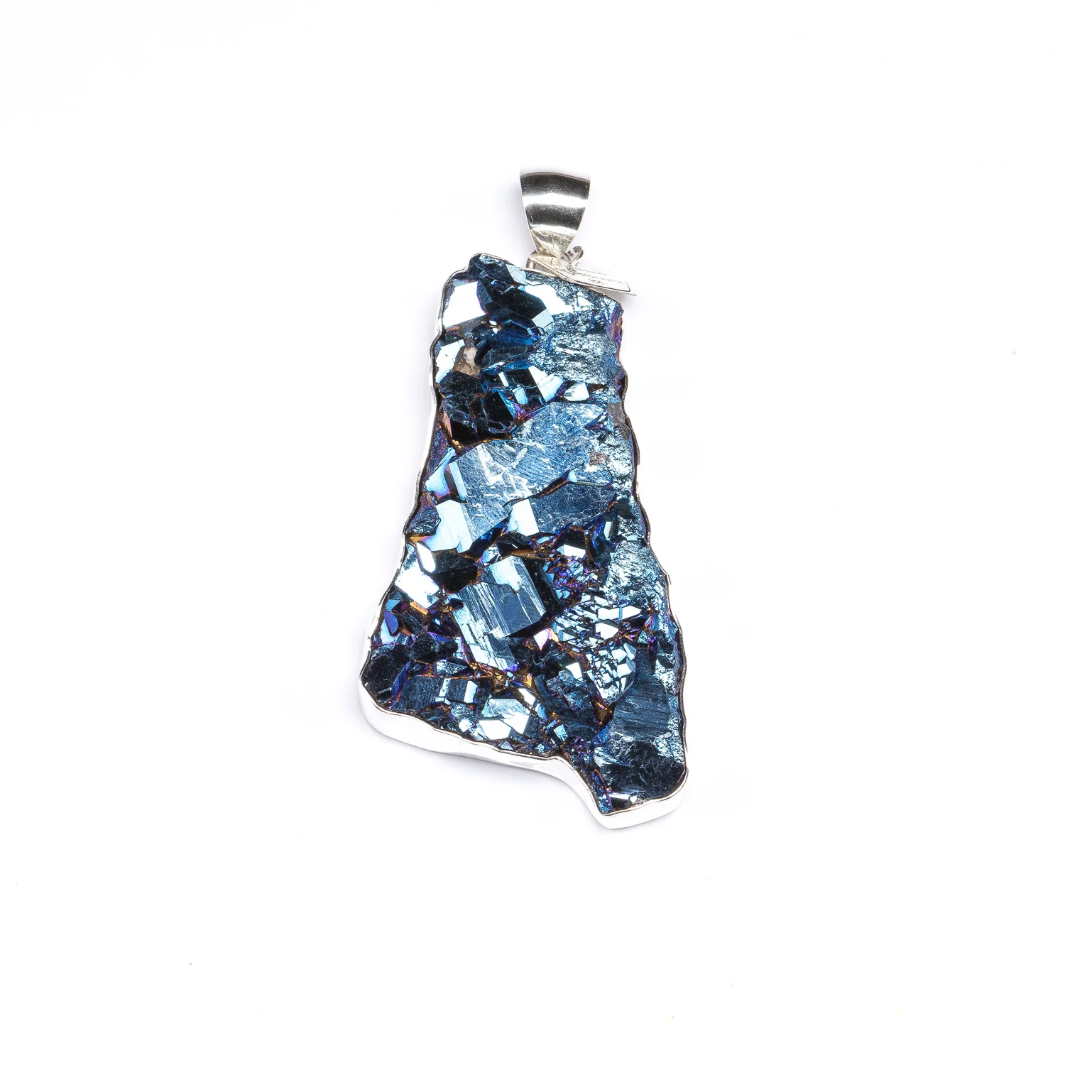 XL Unique Cobalt Titanium Quartz Pendant