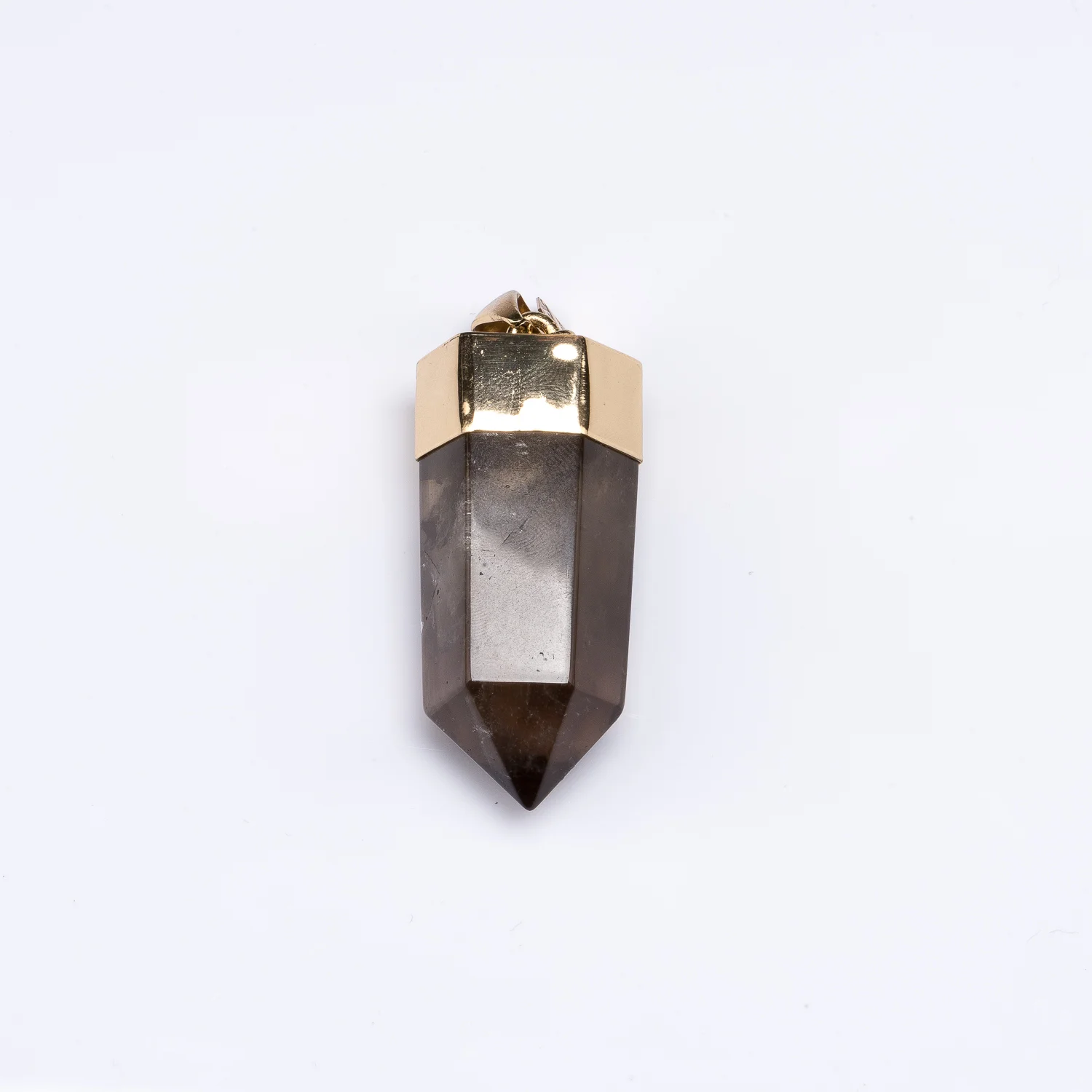 XL Smokey Quartz Capped Point Pendant