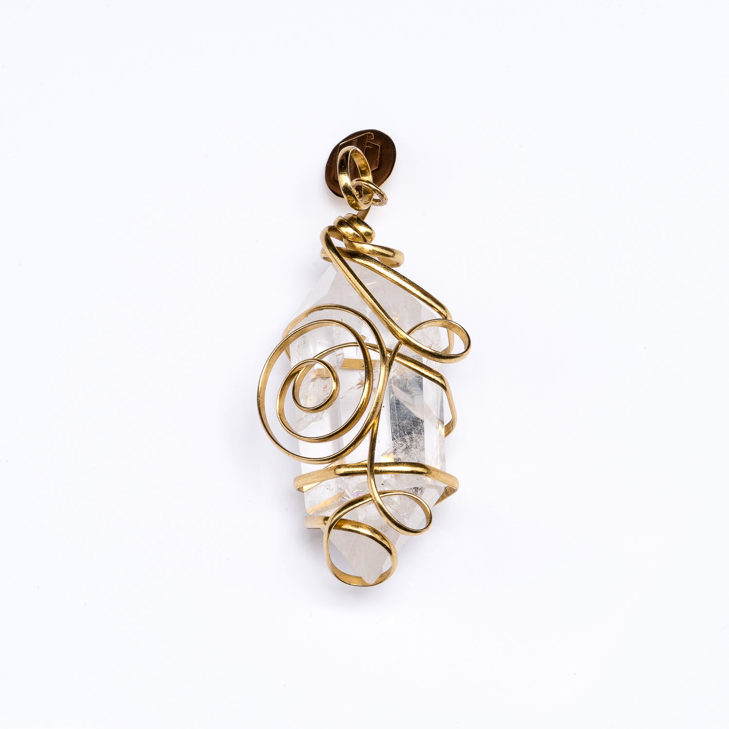 XL Wrapped Clear Quartz Point Pendant