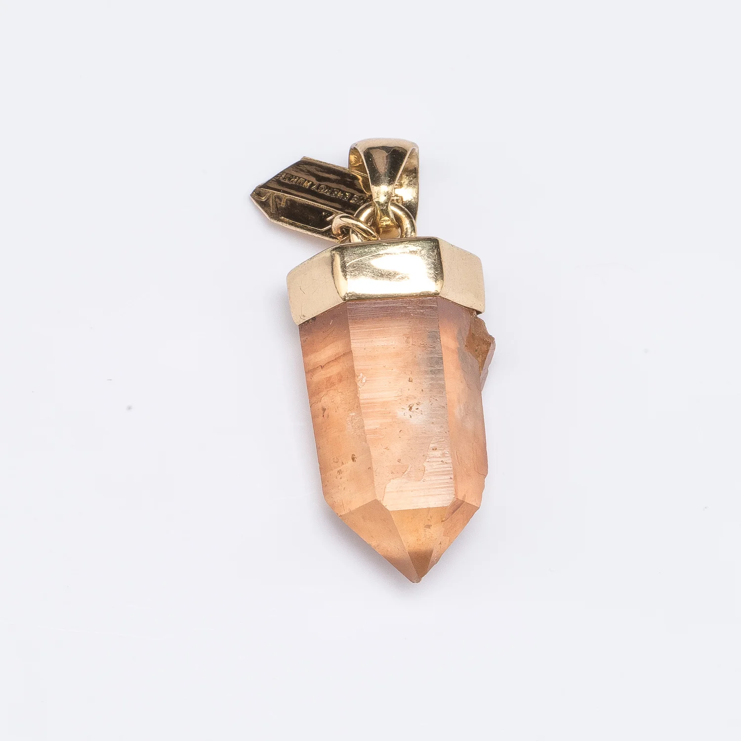 M Capped Tangerine Quartz Pendant