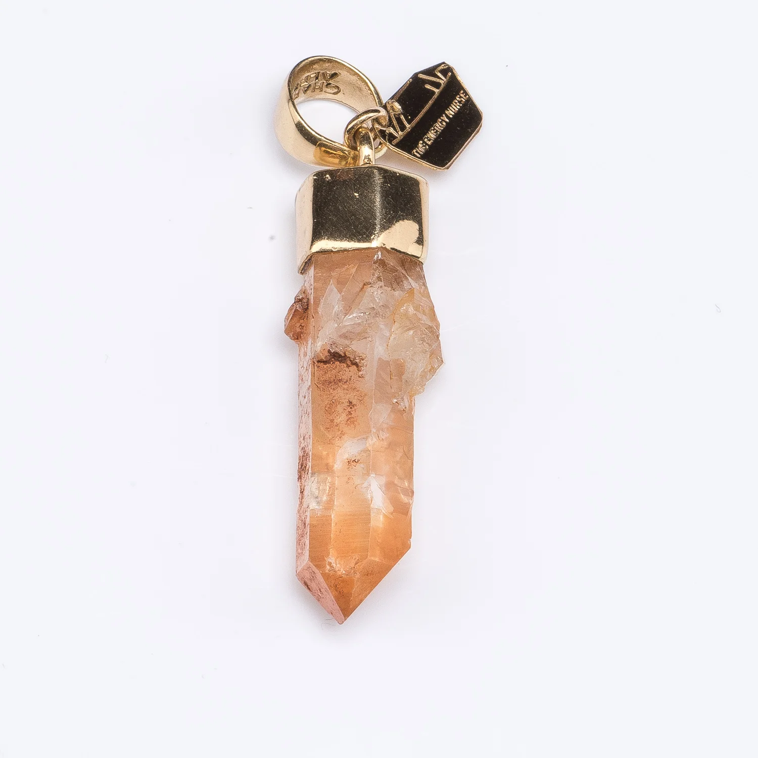 S Capped Tangerine Quartz Pendant