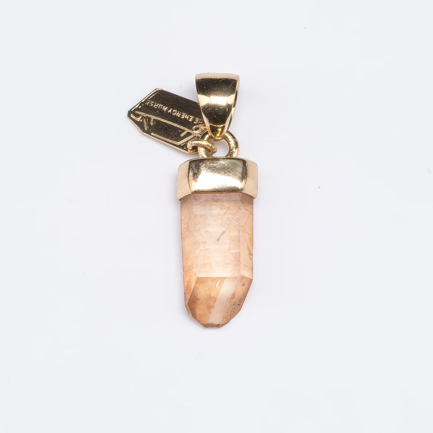 S Capped Tangerine Quartz Pendant