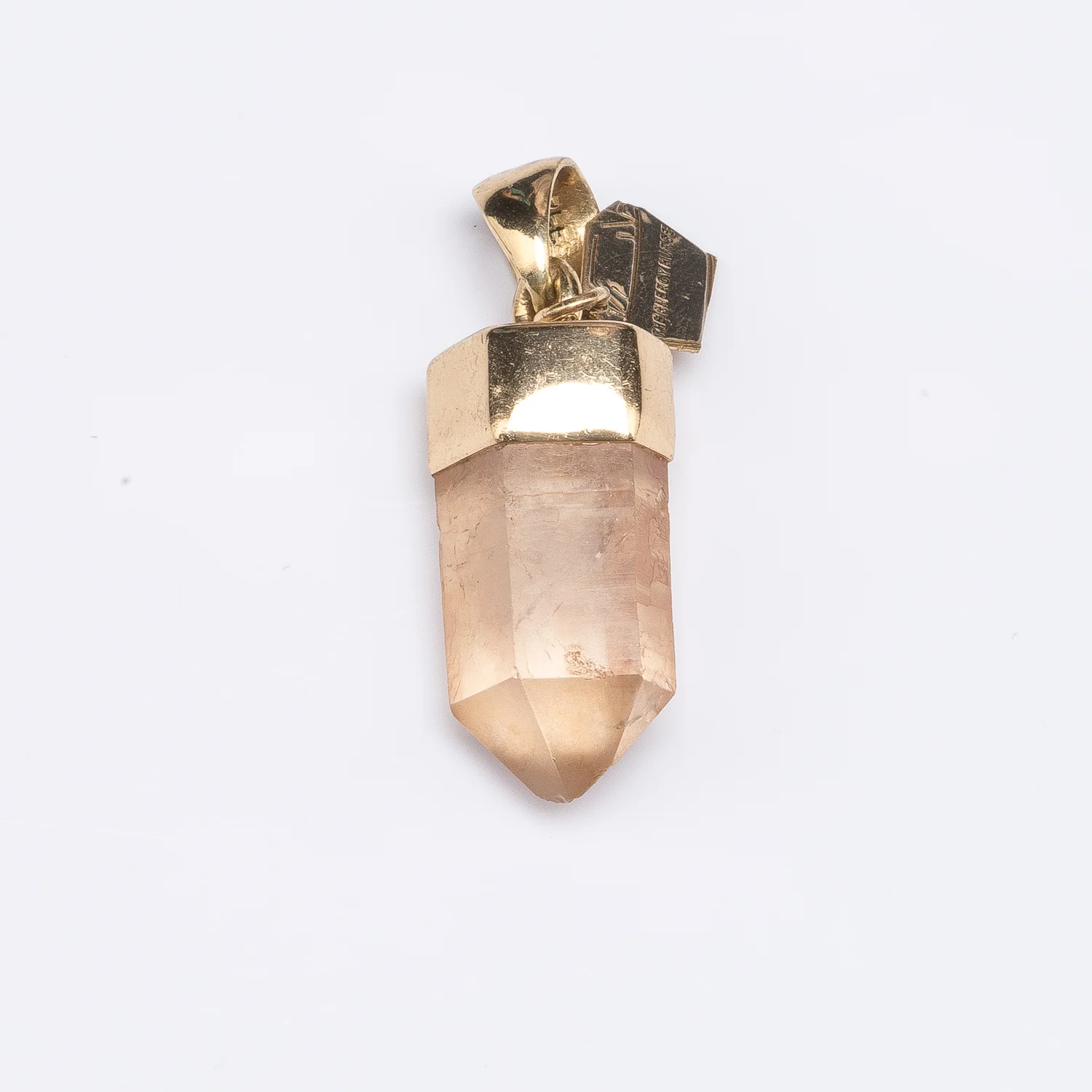 S Capped Tangerine Quartz Pendant