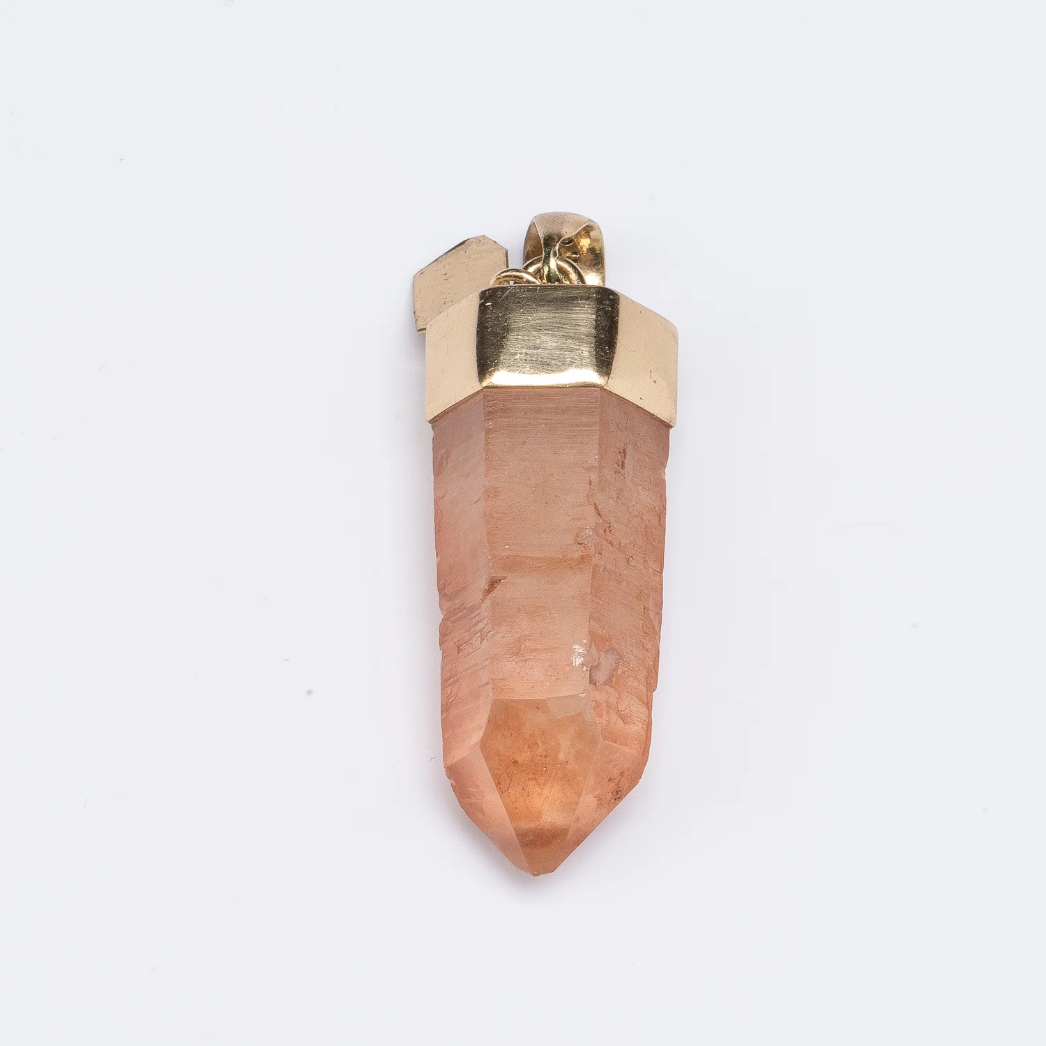 L Capped Tangerine Quartz Pendant