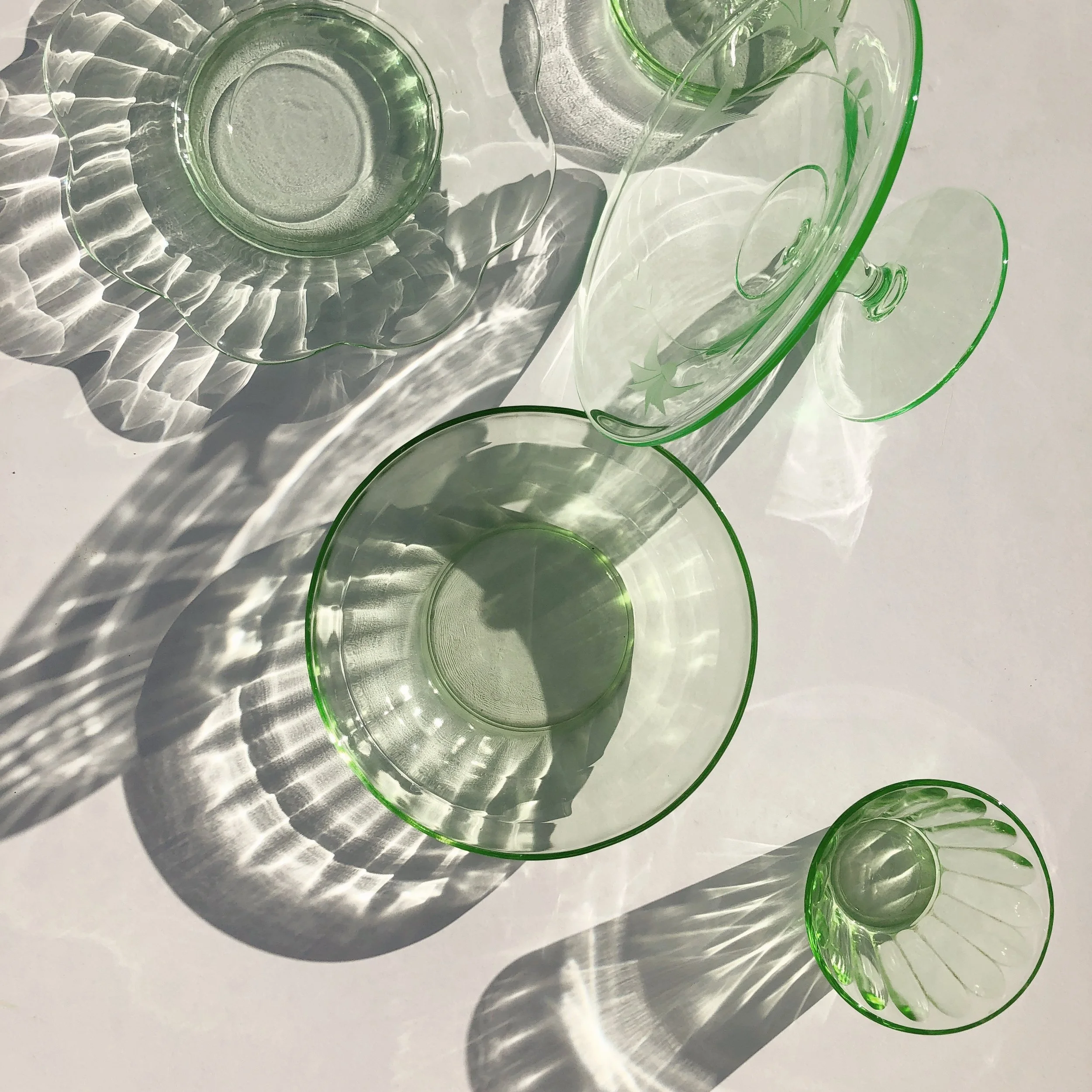Electric Green Glass Compote