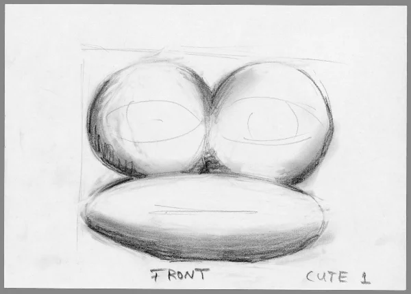 Sketch for “Caricature” by Tony Oursler, 2002Sketch for “Caricature” by Tony Oursler, 2002.