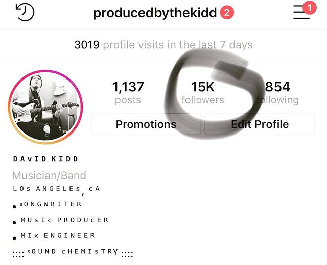 Well thanks Instagram! Little ol me getting to 15k means a lot!  #15k #yeah15k #keepthepartyrollin #instagram15k #producer #producerlife #studio #producedbythekidd #skeletonesproductions