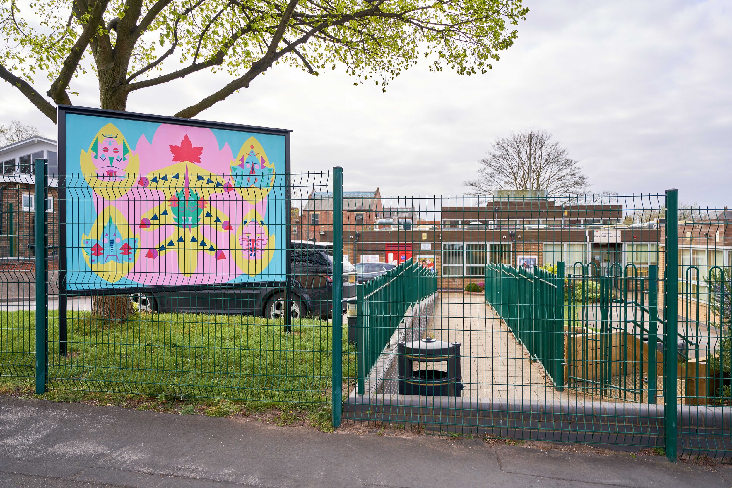  The second mural, on display outside Edna G Olds Academy 