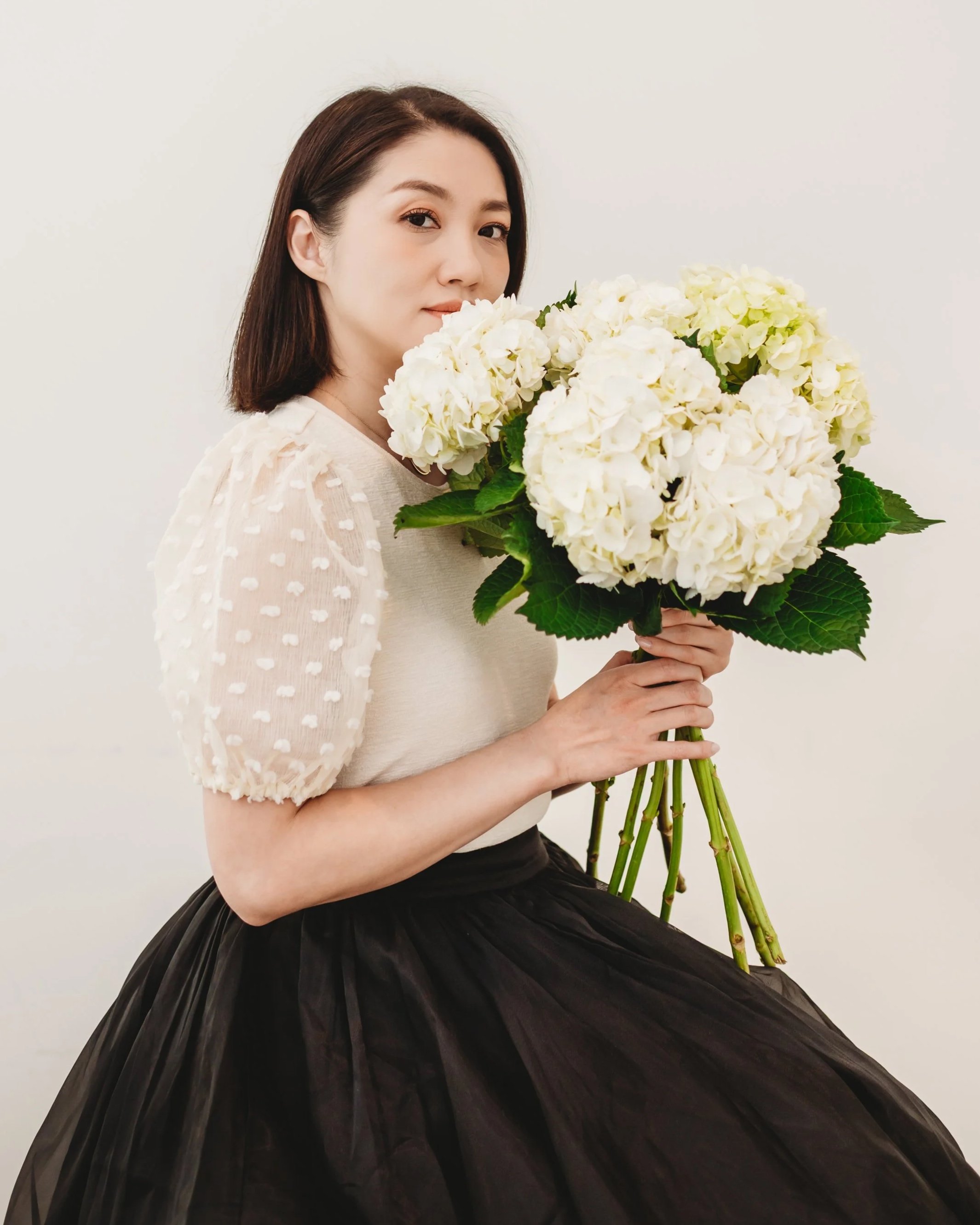 Lady with flower portrait photography