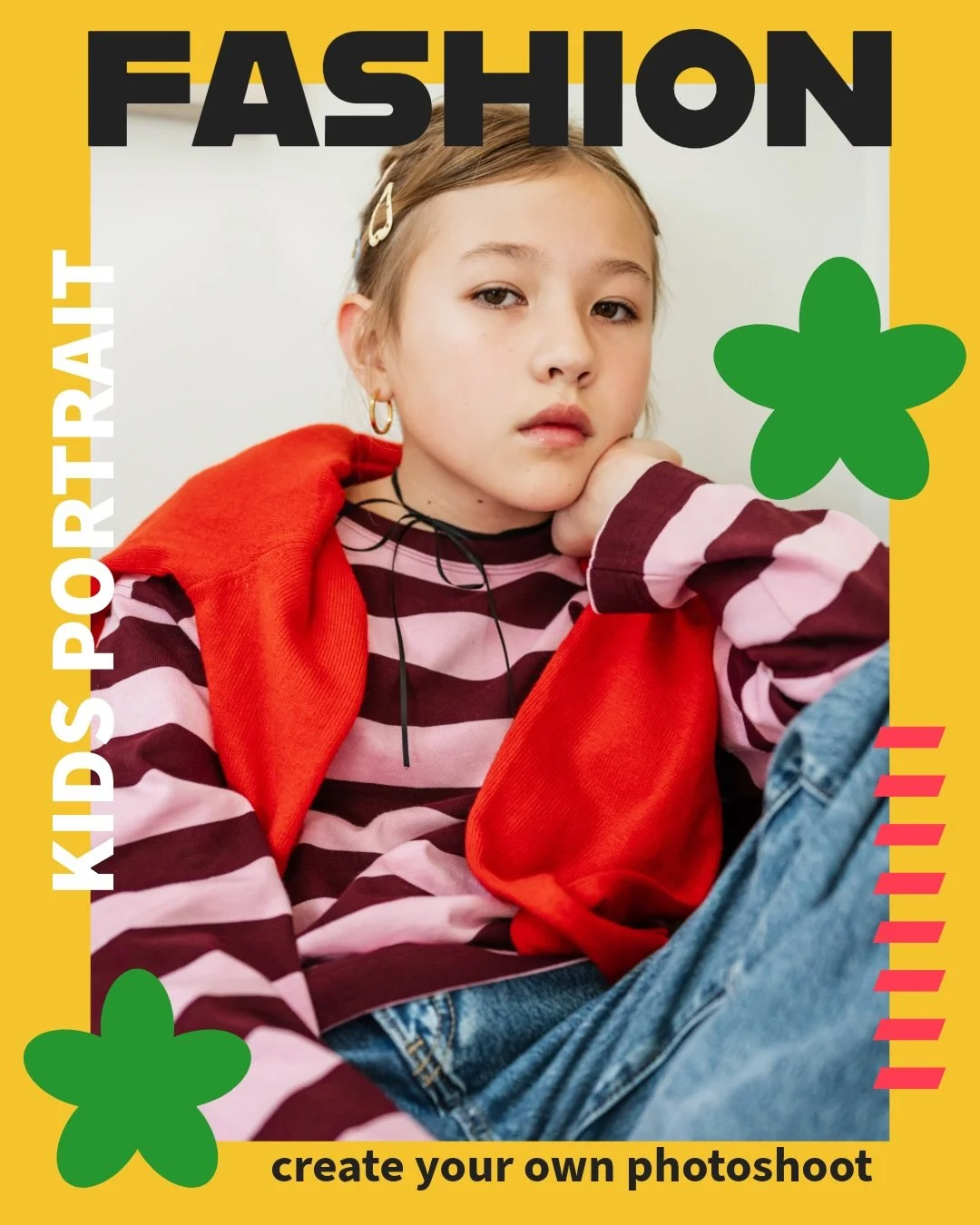Kid&rsquo;s portrait photos that you creative direct it!

Looks like straight out of a kids&rsquo; fashion magazine? 
I agree! This pretty girl has a special talent for looking like a doll, and her mom curated this style like a professional stylist! 