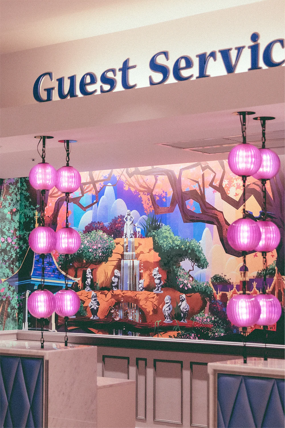 The lobby featured gorgeous artwork and murals.