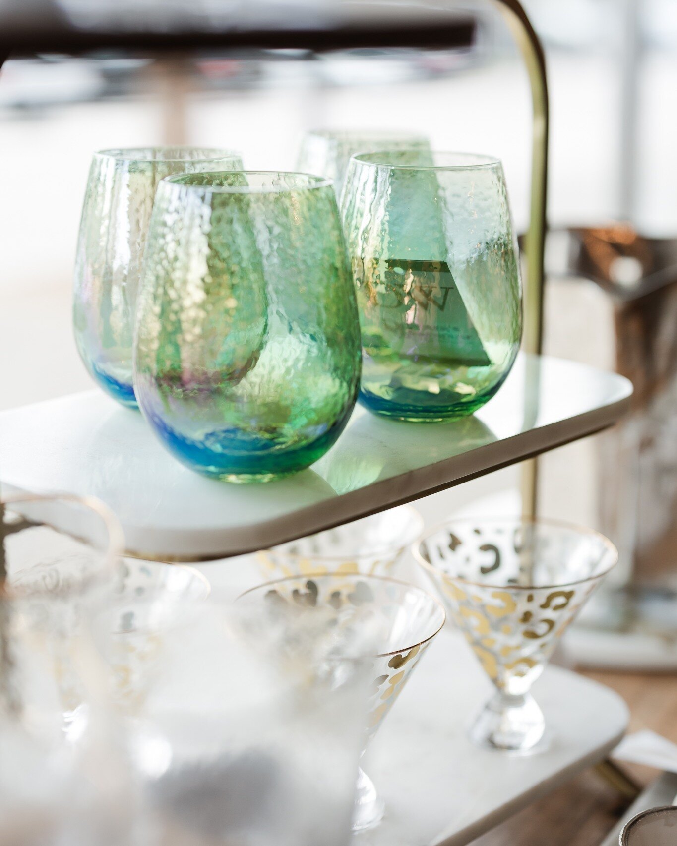 Colored glassware is so popular and we are absolutely obsessed!  Whether you're in the mood to brighten up your table or want to feel fancy while sipping your favorite drink, we have some fun options for you. Cheers!