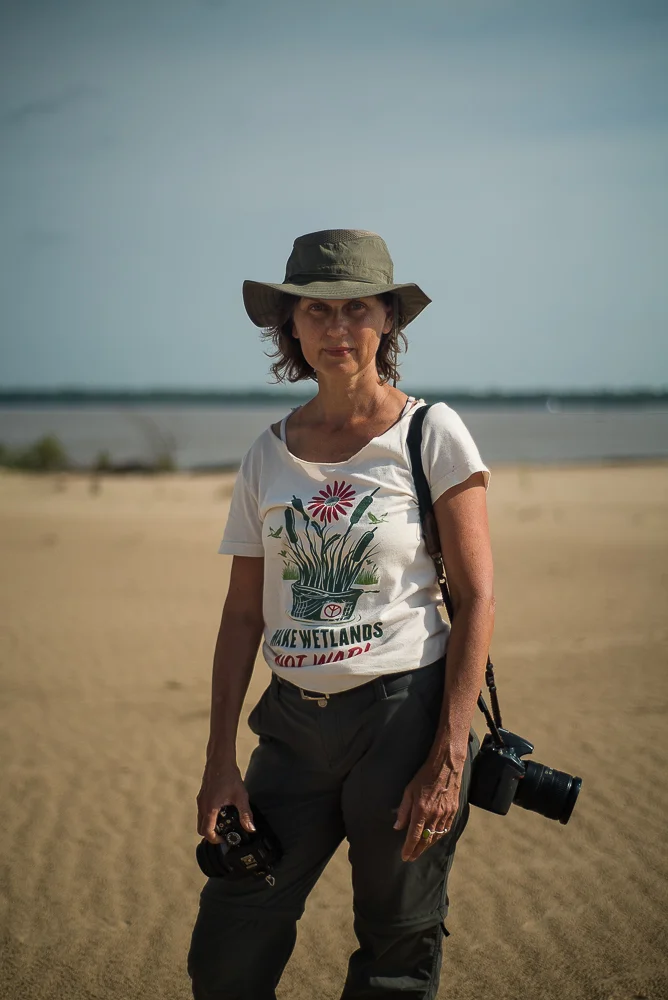 Michel Varisco is a multifaceted American artist, engaged deeply with the relationship between man and nature. She is currently working on public art in New Orleans, where she resides, and here she is pictured on Choctaw Island, just above Arkansas City, Arkansas.