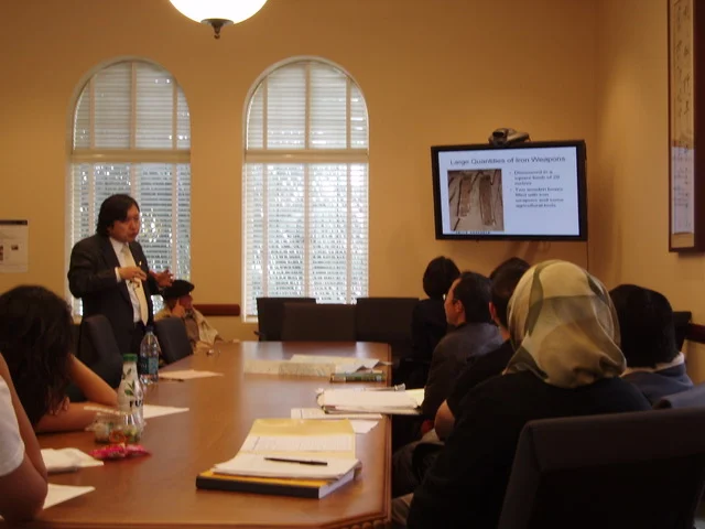 Professor Sasaki presents on iron weapons founds in Japanese burial mounds.