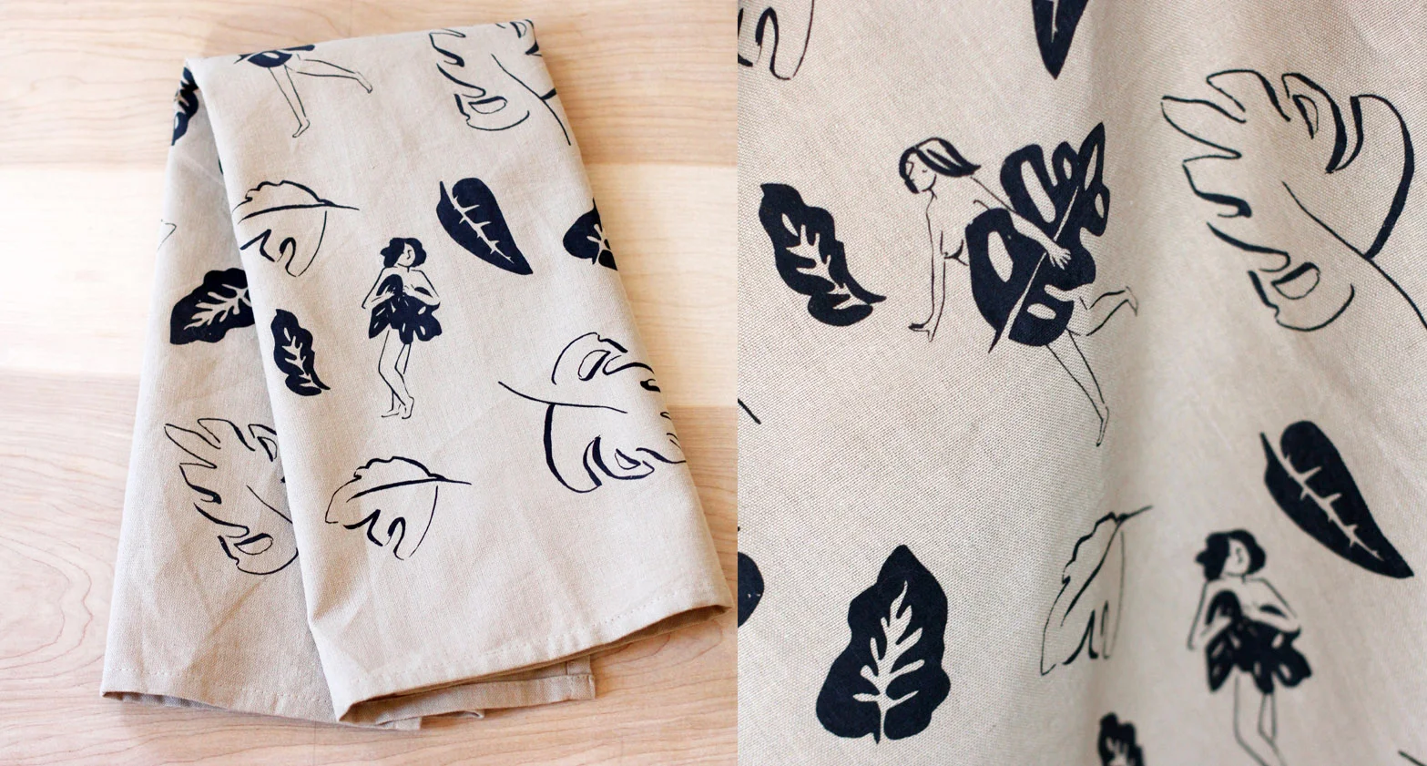 Tea towel ladies and leaves.jpg
