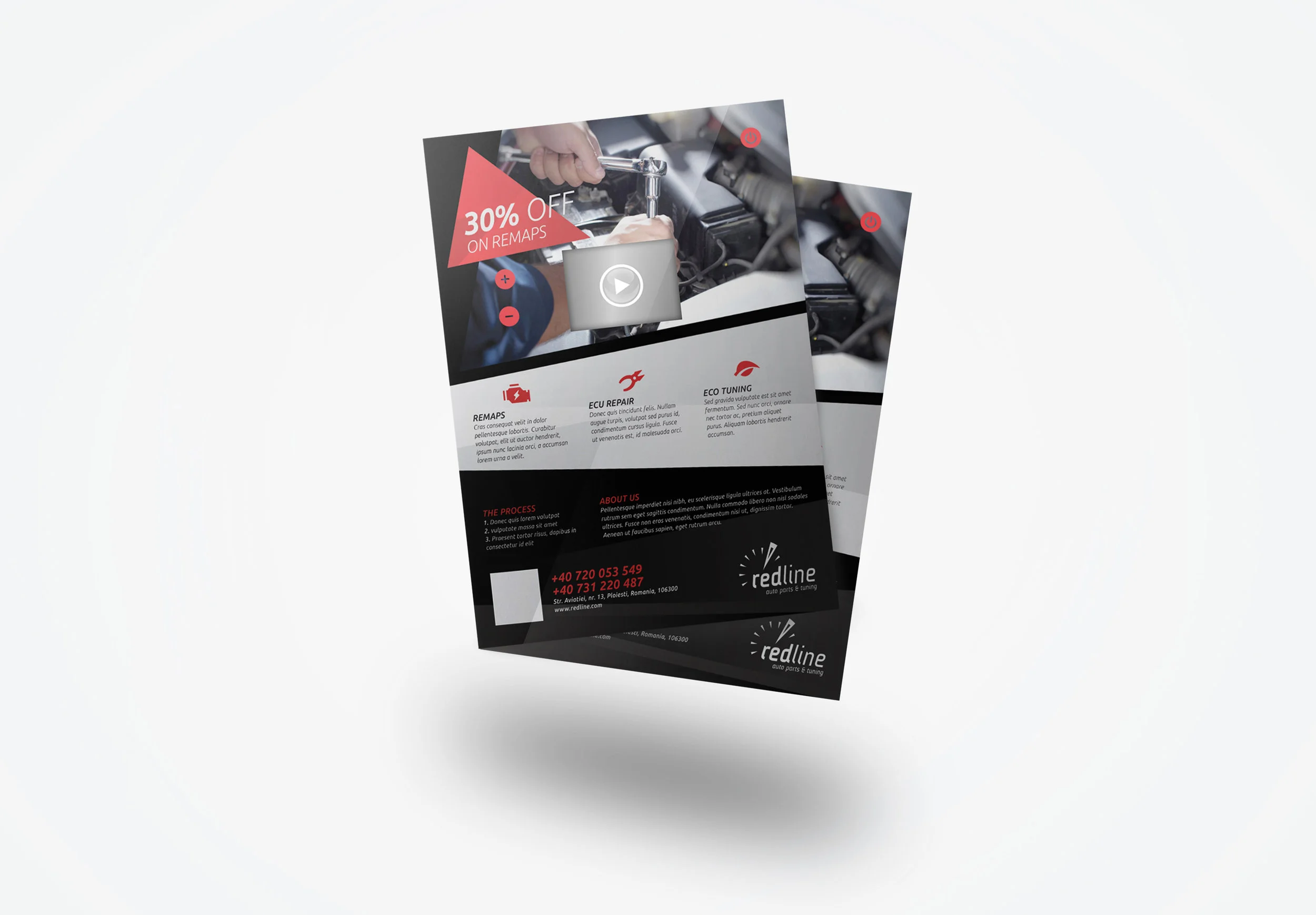 Single page video flyer-2 side print-8.5X11-2.4" LCD