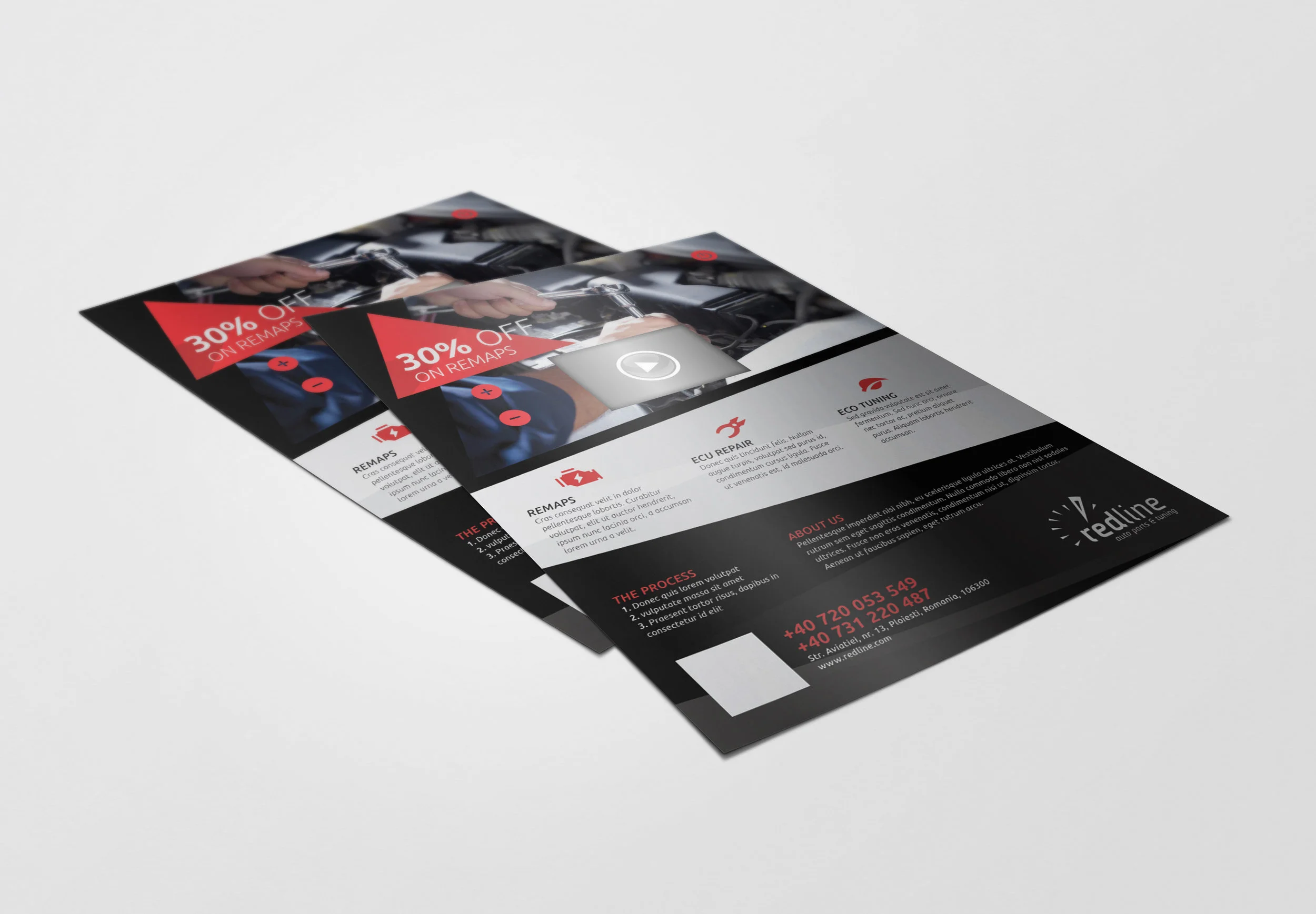 Single page video flyer-2 side print-8.5X11-2.4" LCD