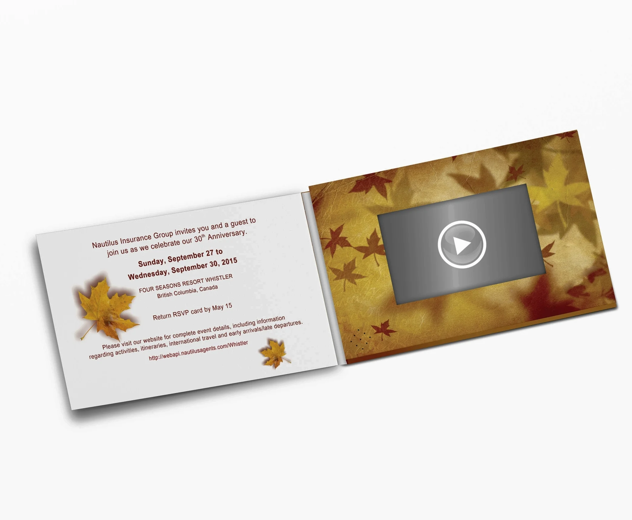 Folded Video Greeting Card 5X7 with 4.3" LCD