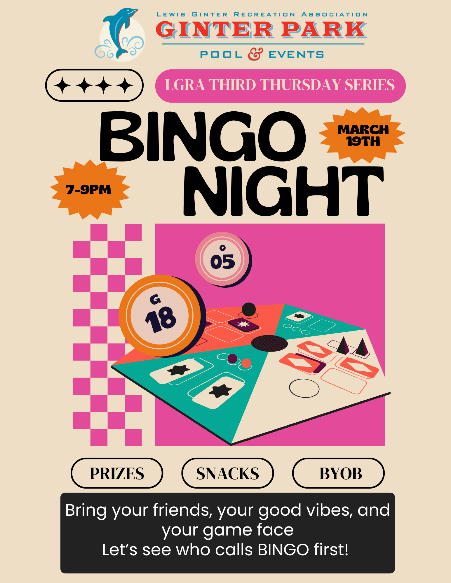 LGRA Third Thursday Series- BINGO Night!