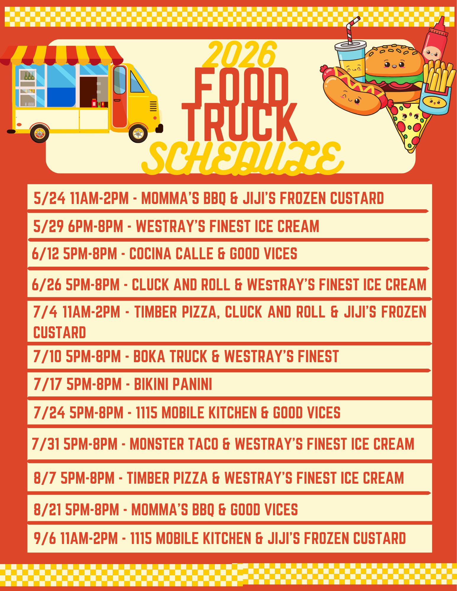 2026 Food Truck Schedule