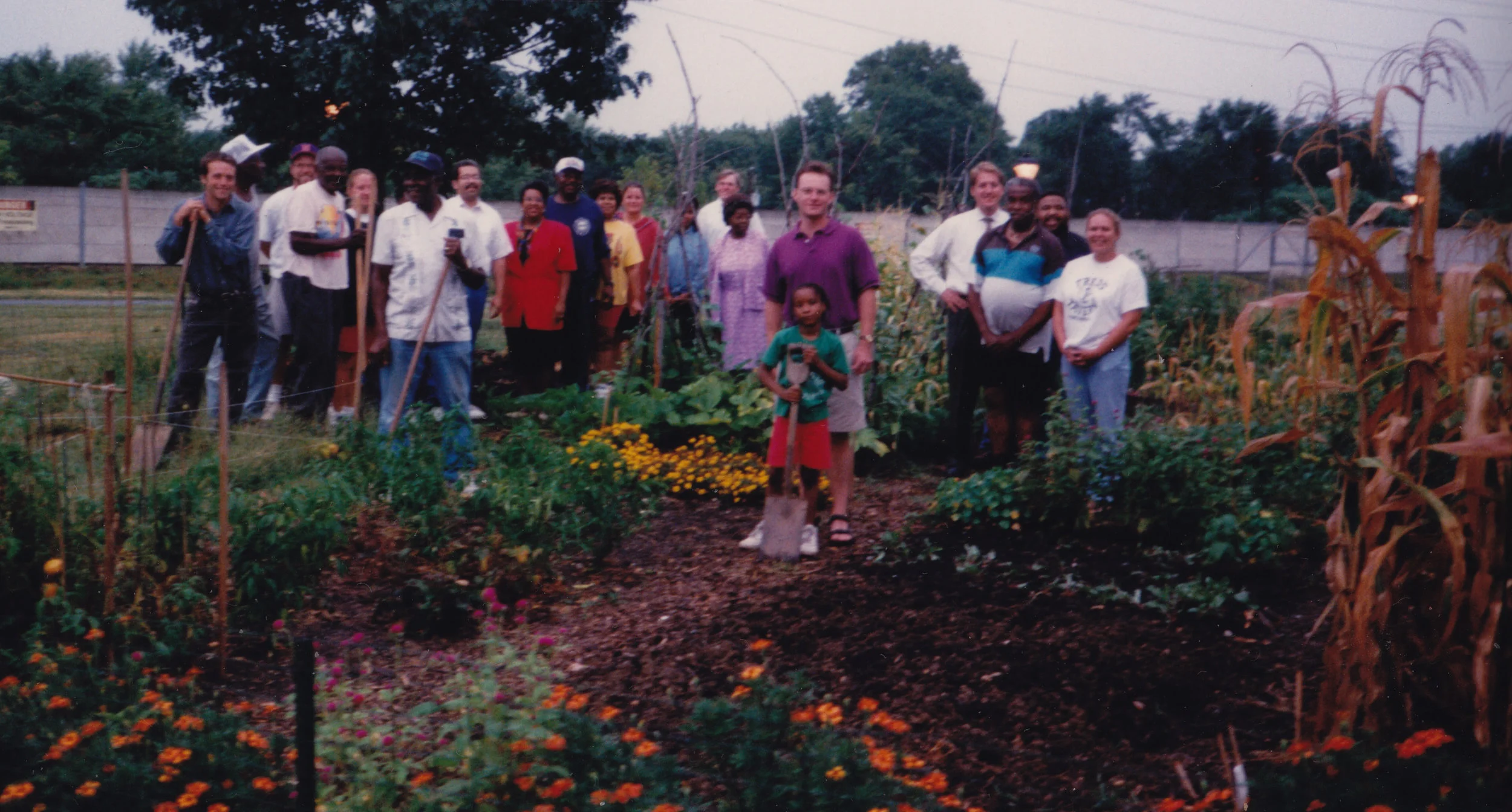 David Wagoner, left, started a community garden while living in Alexandria, Va. The neighbors called him "Farmer Dave" in 1997, and he's still at it, 20 years later.