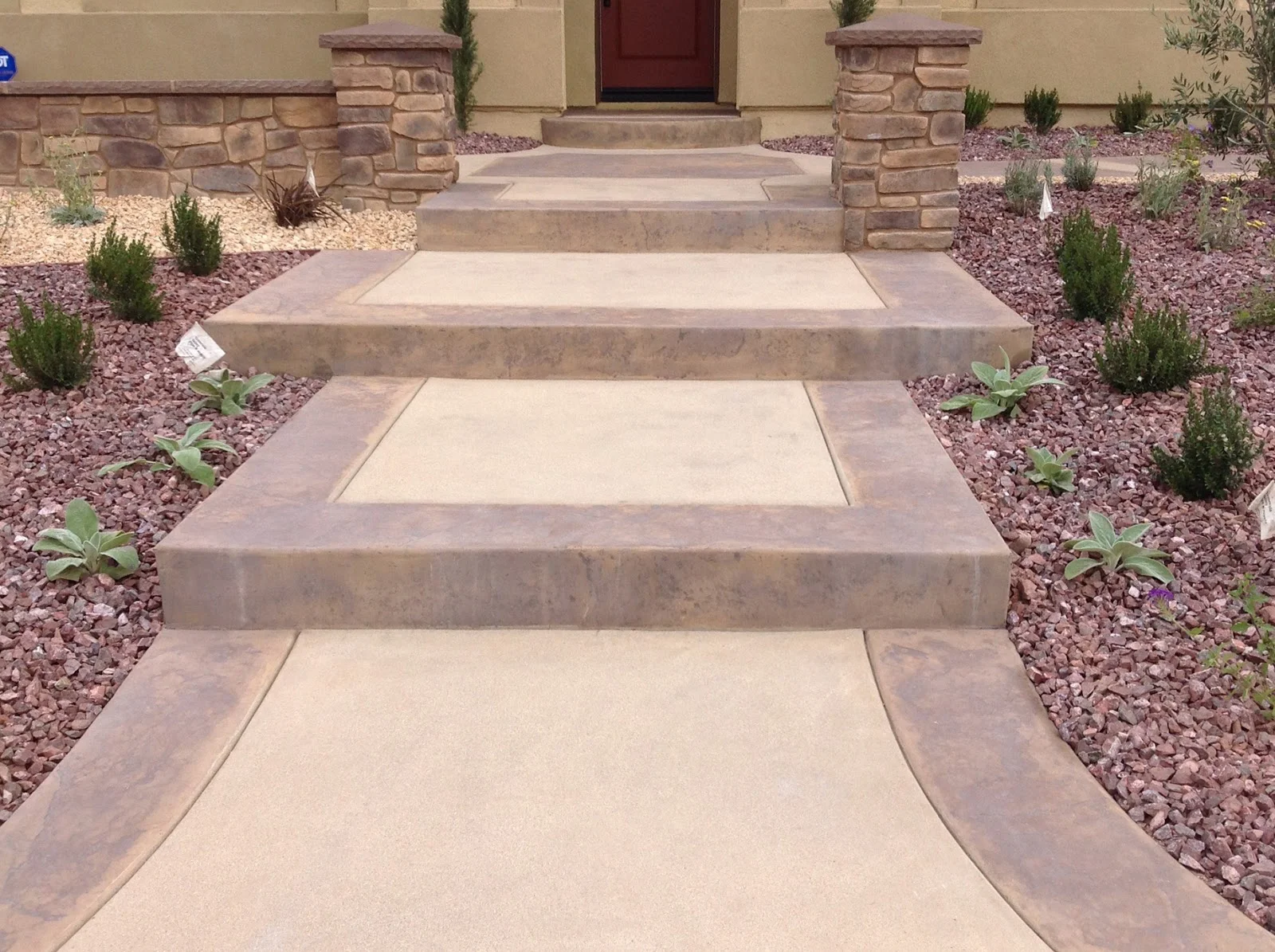 Stamped Cement Walkway by Temecula Concrete Sidewalk Contractors