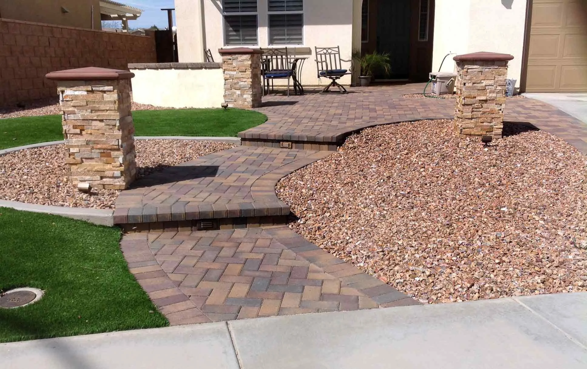 Paver Walkway &amp; Paver Patio by Temecula Concrete Sidewalk Contractors
