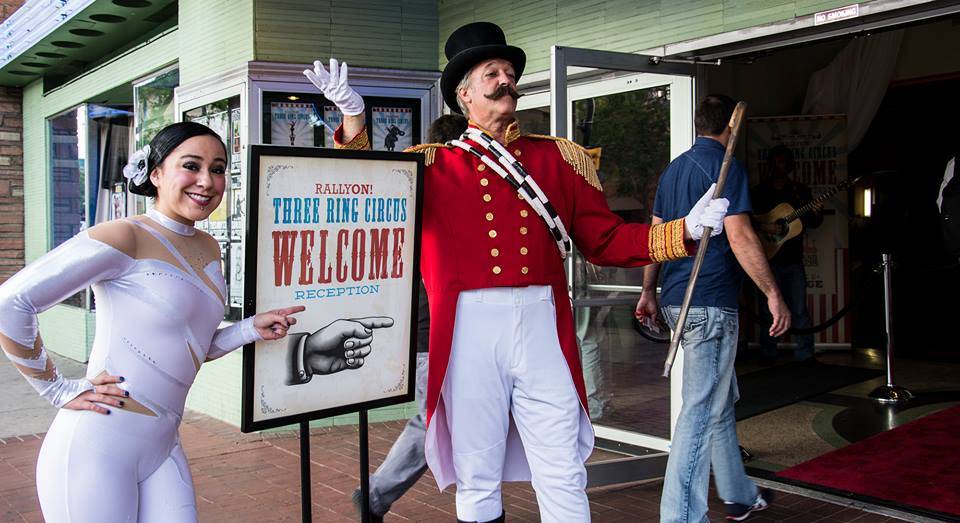 Ringmaster & Acrobat greeting guests.jpg