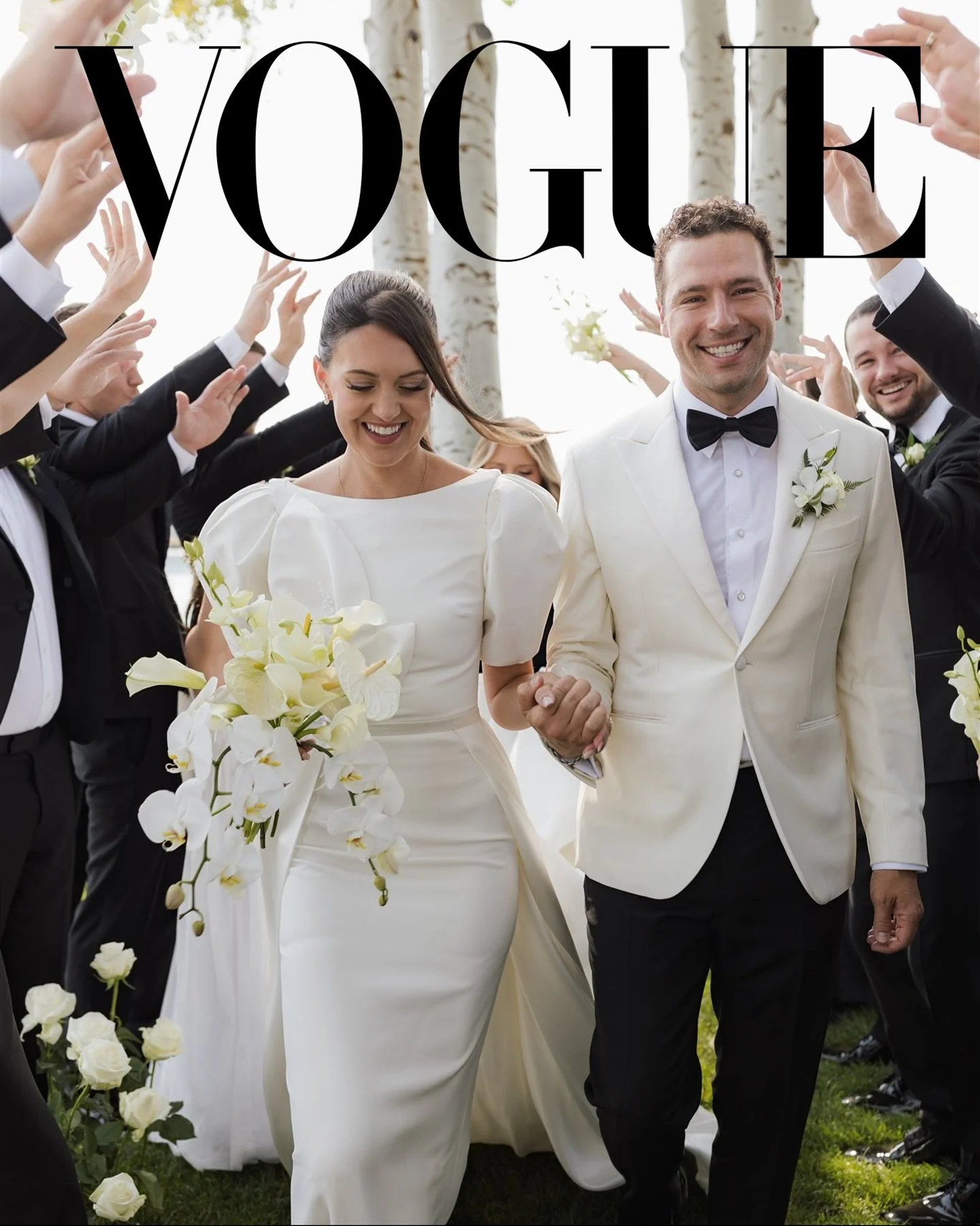 Natalie &amp; Peter -
For my next advert spot within @britishvogue&rsquo;s August issue, I chose an image from the most joyful wedding day in central Oregon. 🤍
-
Venue: @blackbutteranchweddings
Planner: @actuallyashleyevents 
Makeup: @dianakoshbeaut