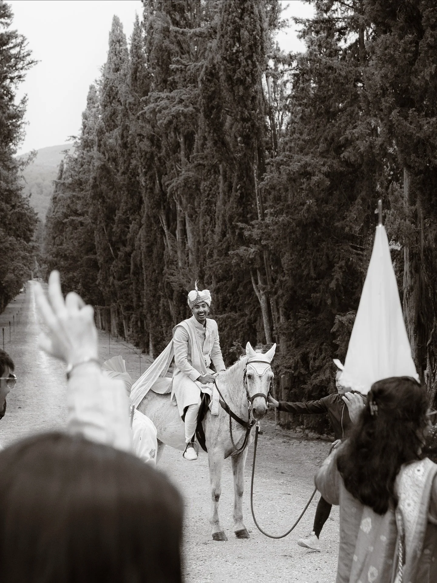 From day one of Ashton &amp; Nayan&rsquo;s wedding weekend in Tuscany. Where the rain cloud surprised everyone but the celebrations went on. 🌹 
-
Planner: @primaveradreams
Photography: @saraholiviaphoto
Videography: @markbrownfilms
Venue: @borgostom