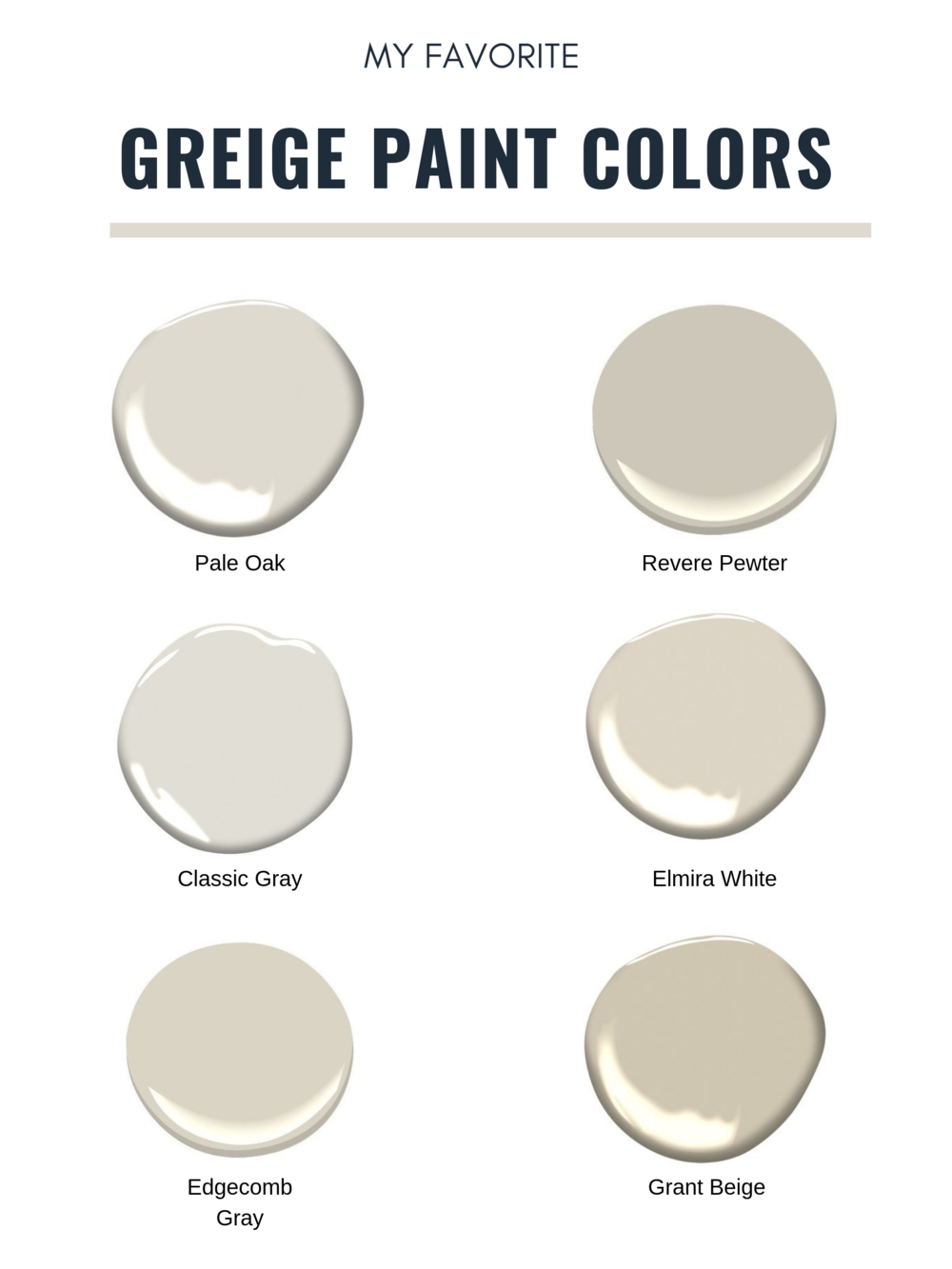 My Favorite Greige Paint Colors Home By Hiliary - Benjamin Moore Light Greige Paint Colors