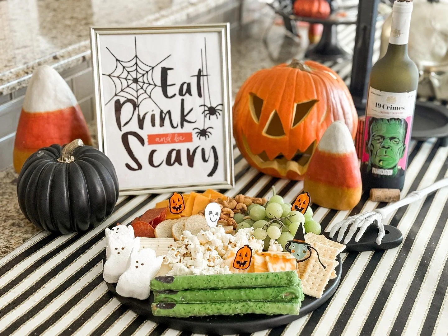 I know everyone is moved onto Christmas at this point 🤣 but I wanted to share how cute this Halloween charcuterie board turned out. Perfect for snacking before trick-or-treating!