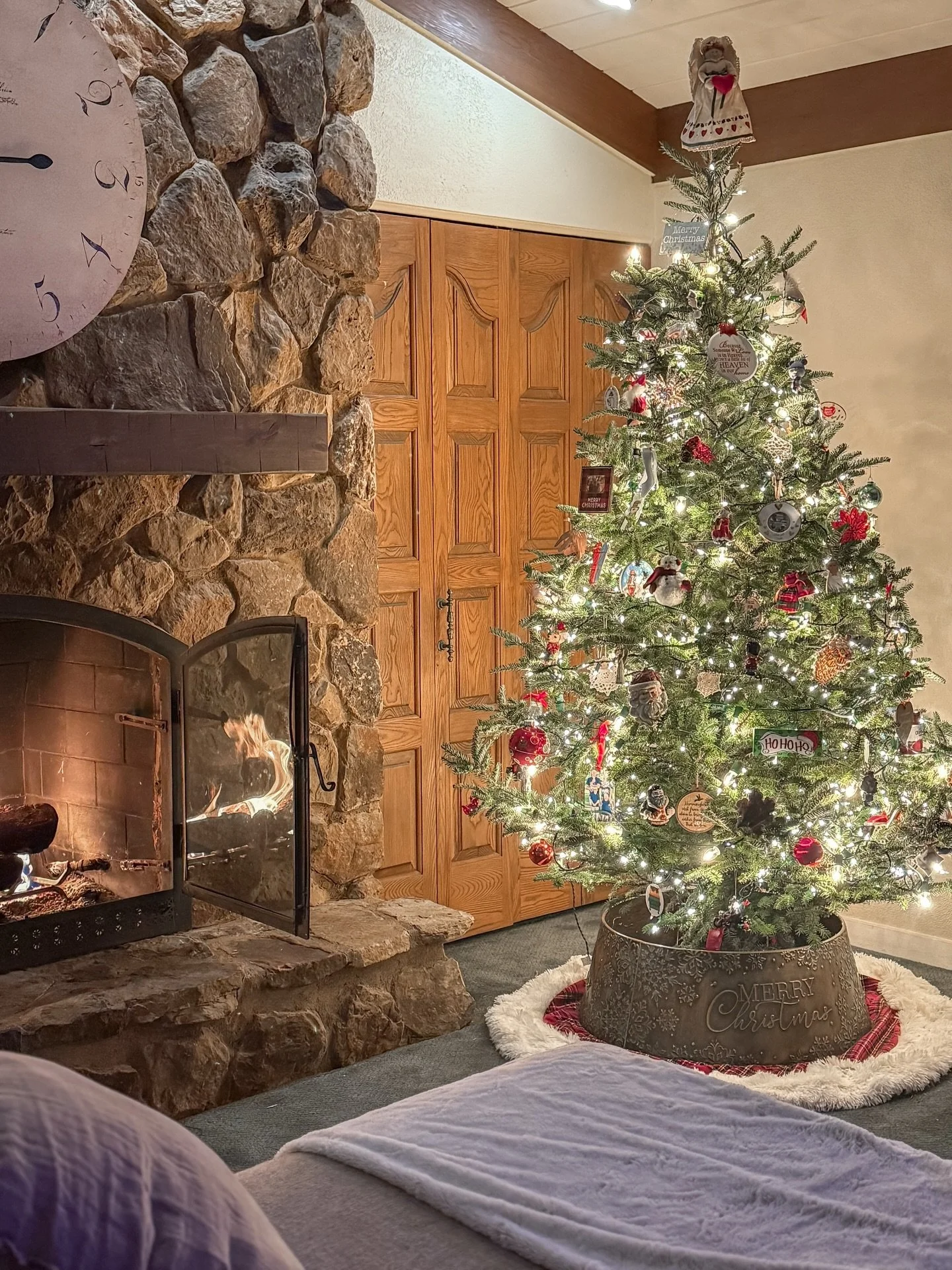 I helped my mom decorate her Christmas tree when we were in town for Thanksgiving and I just love how it turned out! 🤎 #homebyhiliary