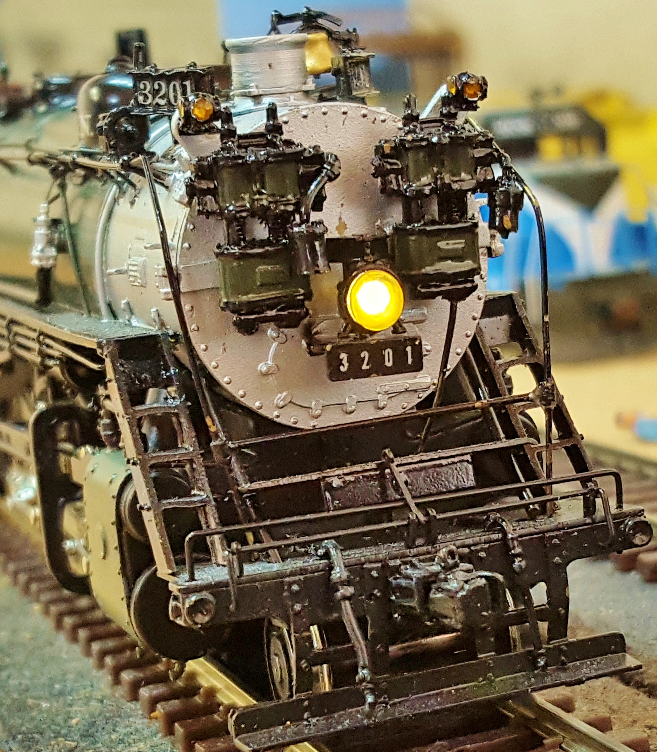LED Headlight with Modified MV Lens and yellow coloring.