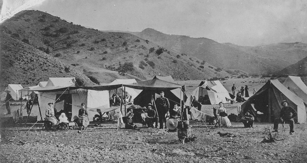 Tent camps preceded the building of hotels and restaurants