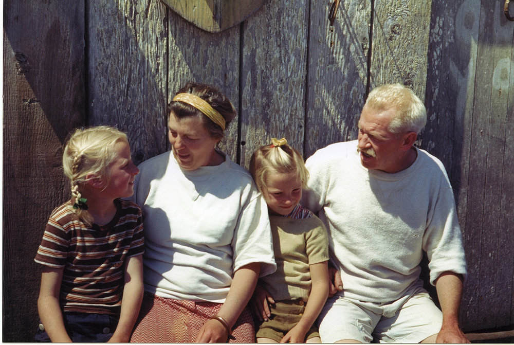 Left to right: Marianne, Elizabeth, Betsy, and Herb Lester lived alone on rugged San Miguel Island from 1930 to 1942