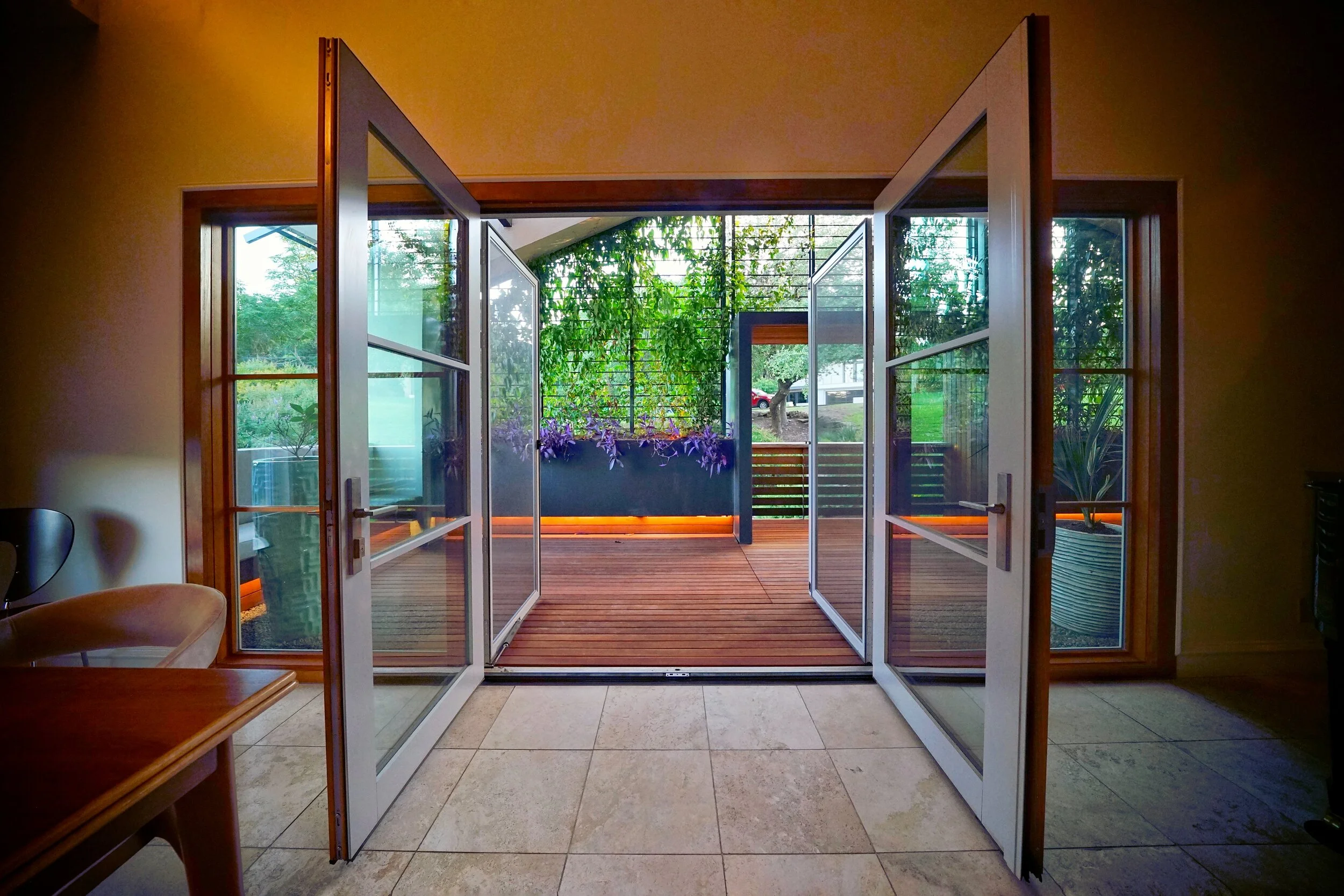  Screen and French doors open 