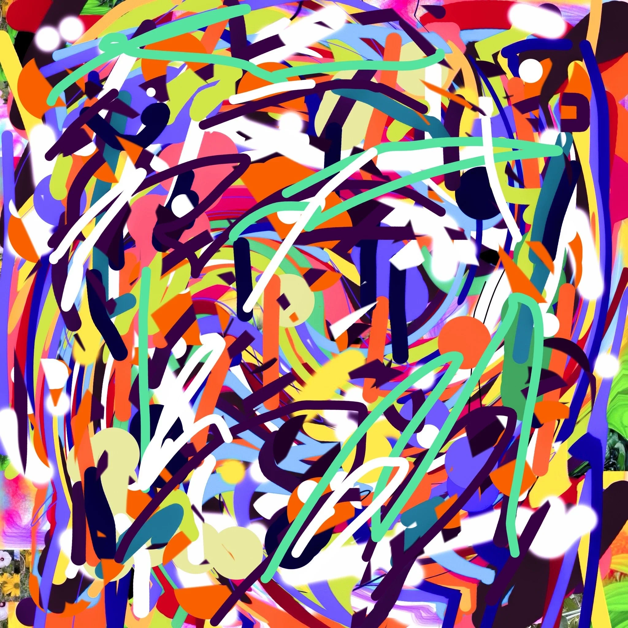 brightly colorful abstract digital art by Jon Keppel