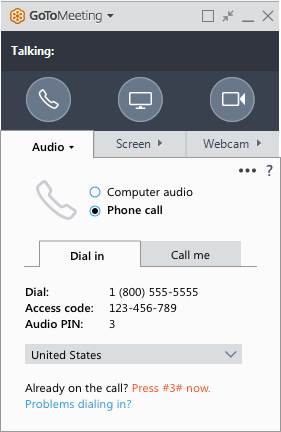 Dial in
