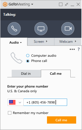 Phone number entered